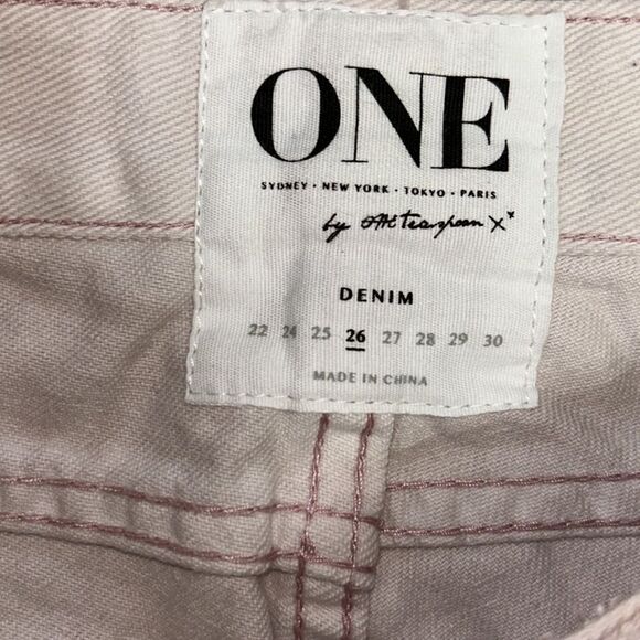 One Teaspoon Distressed Cream Denim Ankle Jeans Pants(Size 26) - Picture 8 of 9